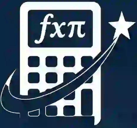 Math Smart Calculators logo featuring a calculator with mathematical symbols and a rising star